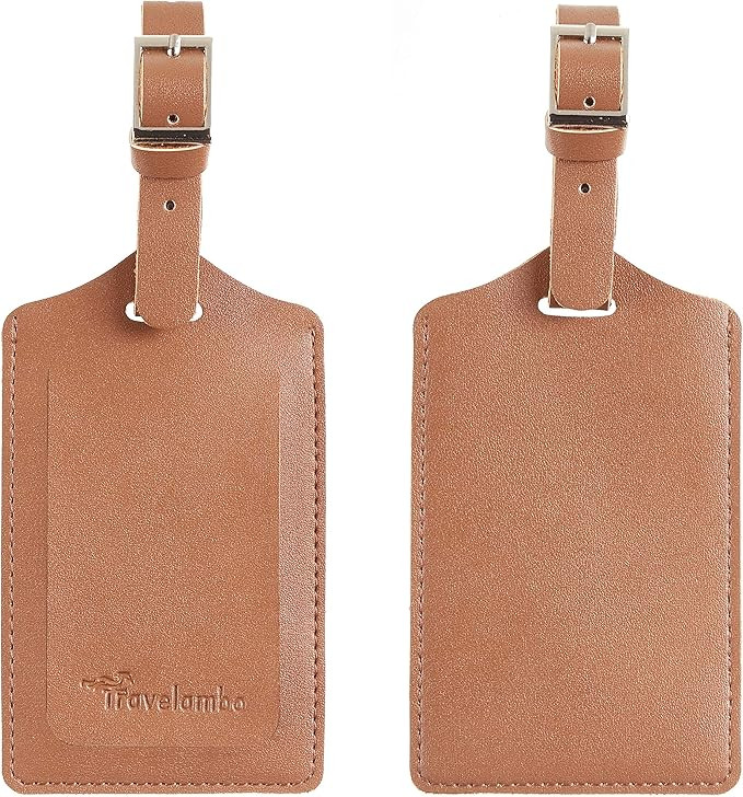 Travelambo Luggage Tag Faux Leather for Suitcase Women Kids Funny Cute | Amazon (US)