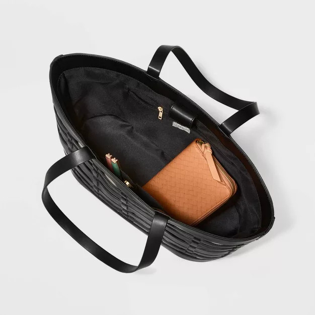 Basket Weave Woven Tote Handbag - A New Day™ | Target