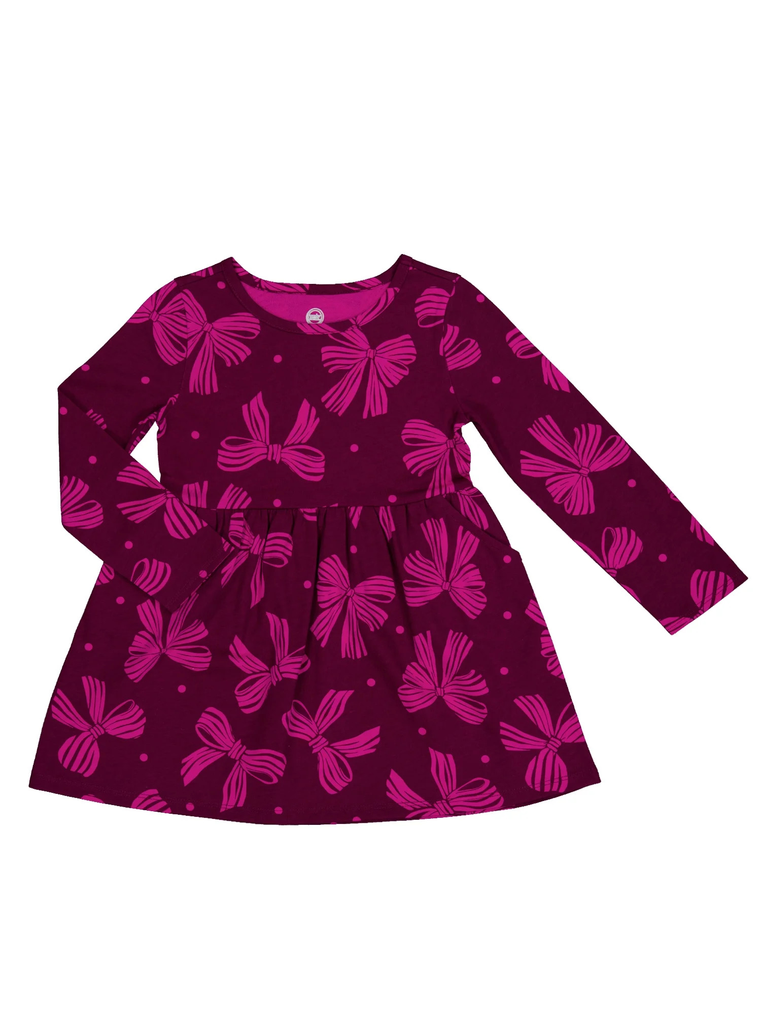 Wonder Nation Toddler Girls Long Sleeve Play Dress, Sizes 12M-5T | Walmart (US)