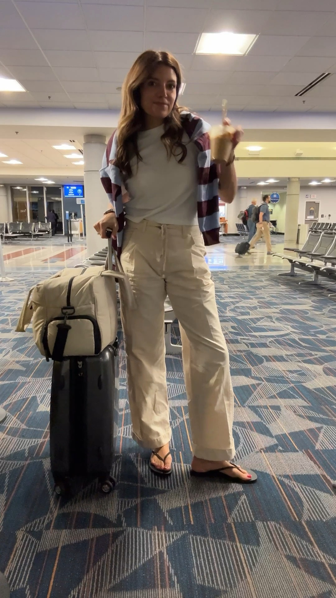 Size small in cargo pants and tee, XS in rugby pullover! Travel day outfit to LTK con in Dallas!

#LTKCon #LTKOver40 #LTKTall