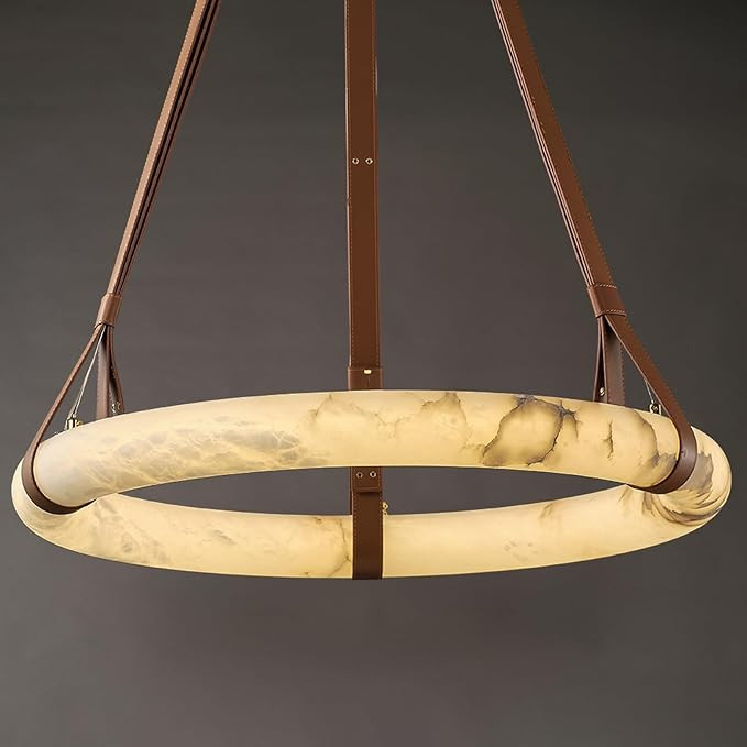 Modern Chandeliers, Natural Alabaster Chandeliers Round D-31.5 in Large Chandeliers for high Ceil... | Amazon (US)