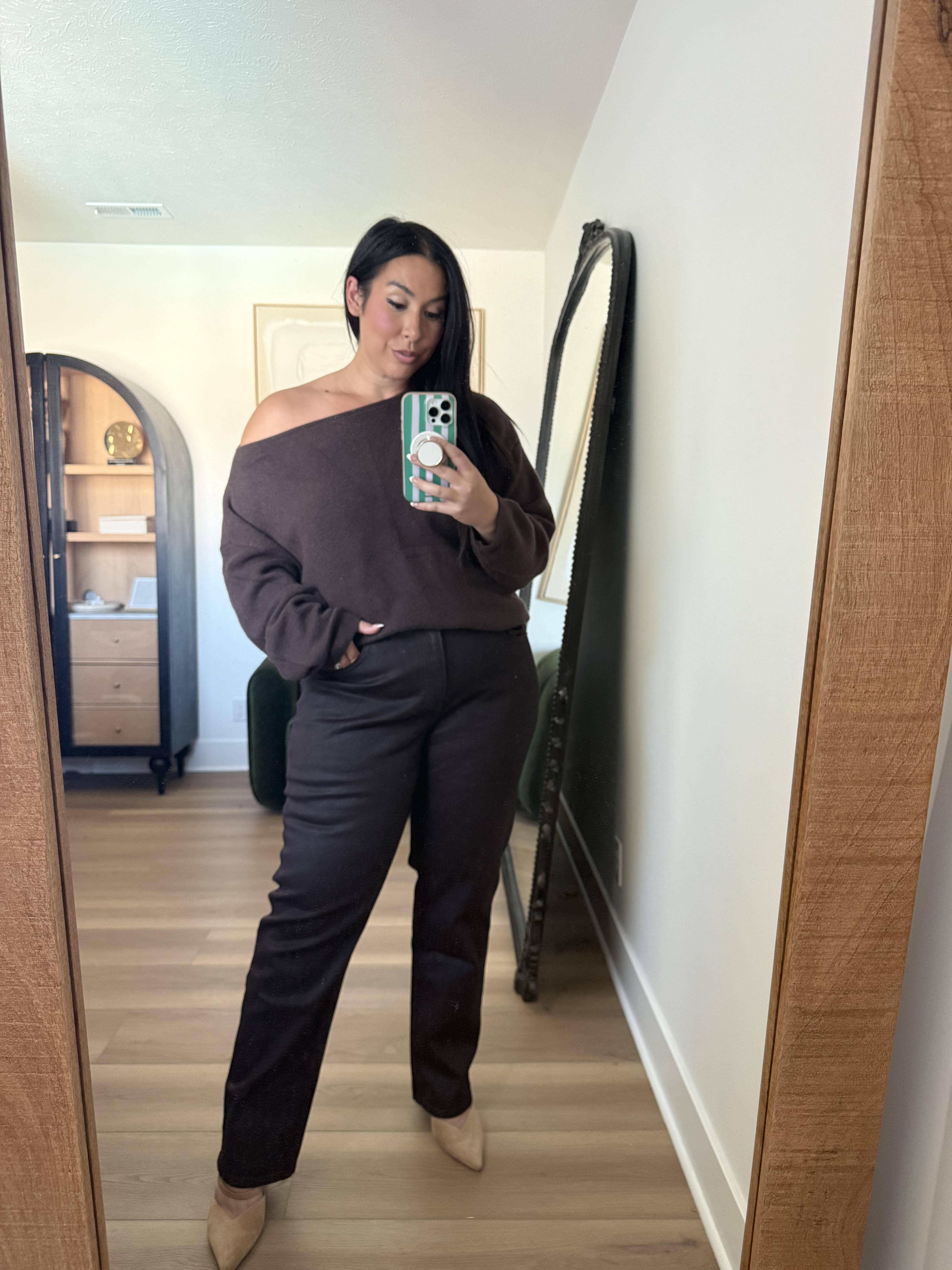 thia sweater is a fall staple!
wearing an XL in the sweater and a 33 long in the pants
midsize fashion, mom outfits, fall outfits 

 #LTKgrwm #LTKootd #LTKMidsize