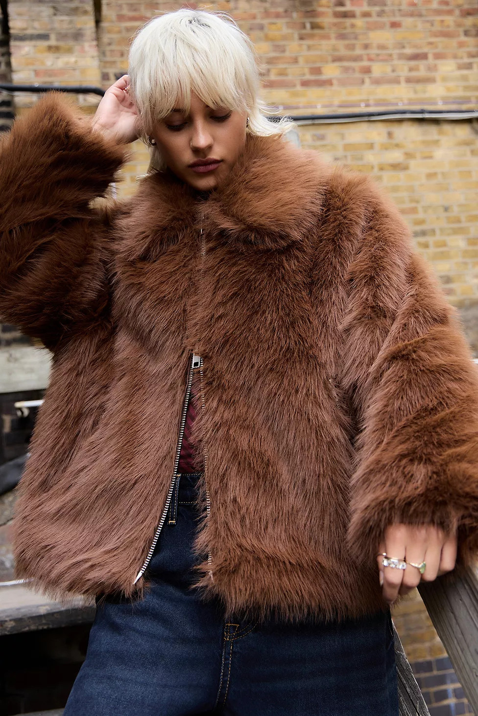 UO Collared Faux Fur Coat | Urban Outfitters UK