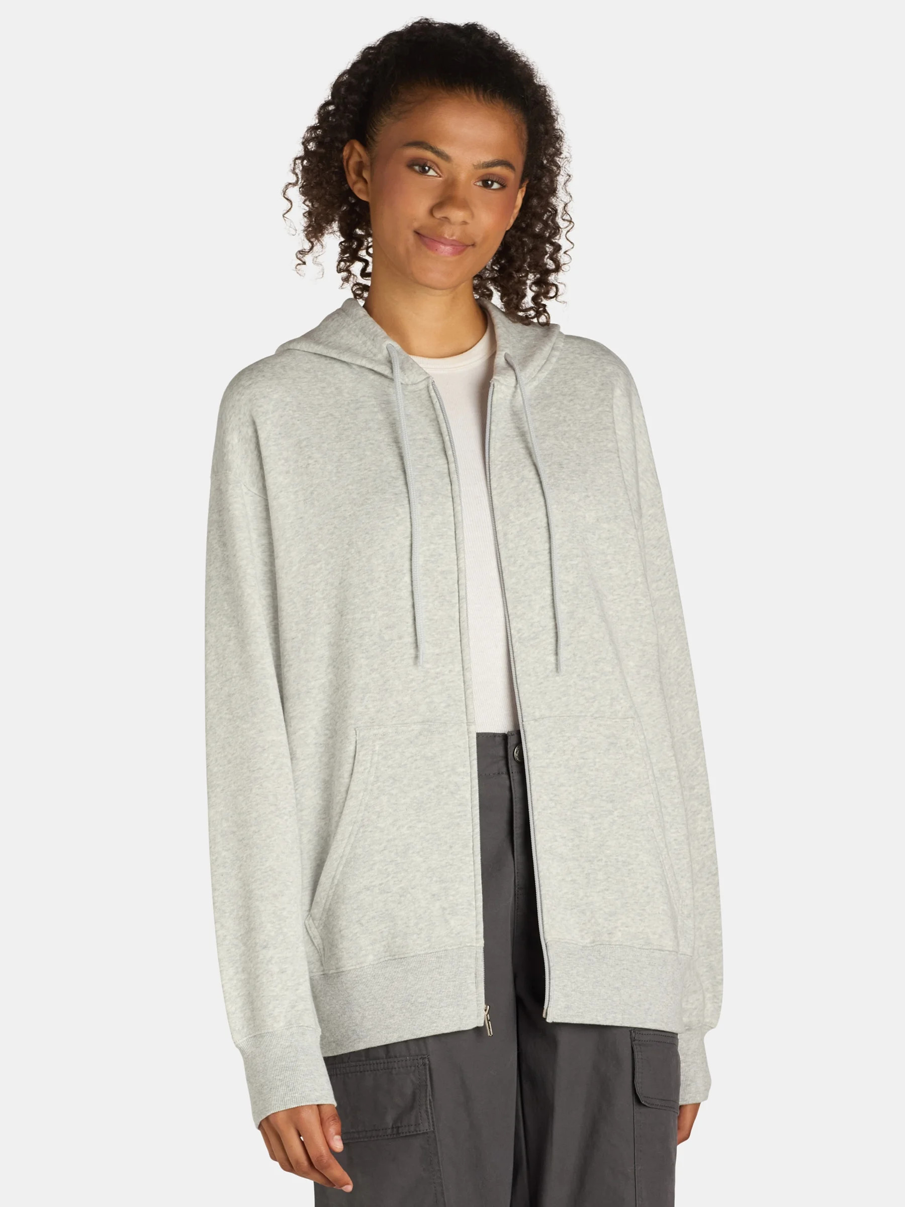 No Boundaries Oversized Zip Hoodie, Women’s | Walmart (US)