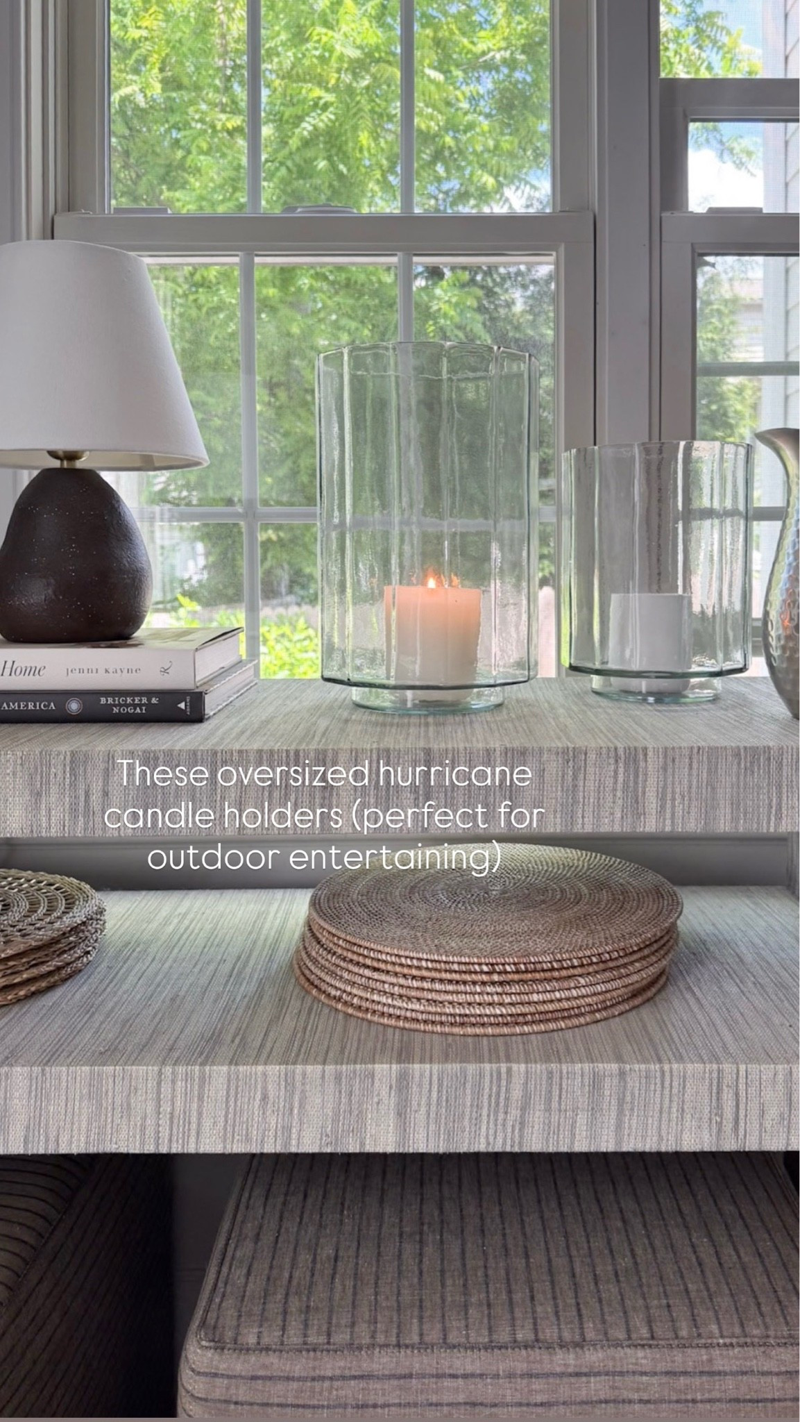 These glass hurricane candle holders are perfect for outdoor entertaining and such a great price! They’re HUGE and can be used indoors or out. Linking my favorite flameless candles too!

#LTKHome #LTKSeasonal #LTKdayinmylife