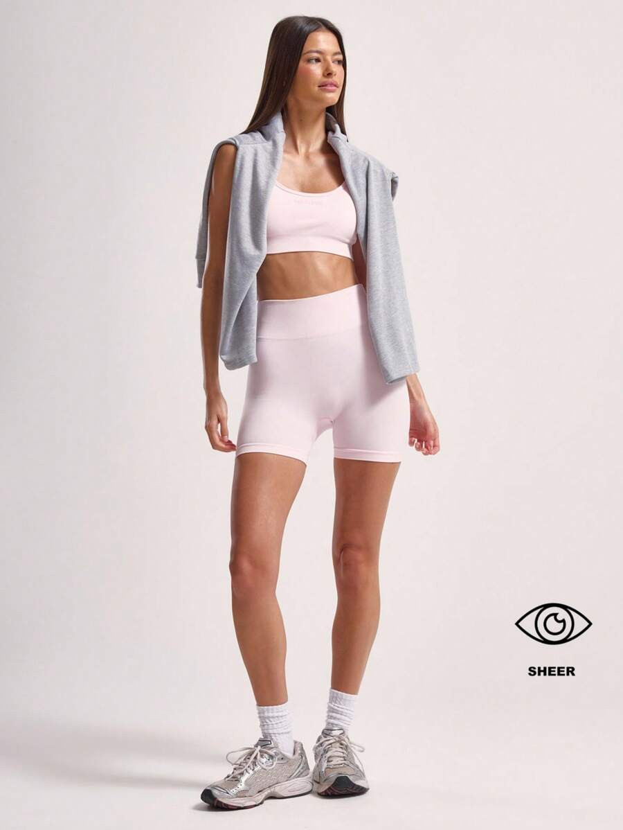 Musera Sport Ribbed High Waist Sports Shorts Workout Summer Holiday Biker Shorts Gym Daily Gym Fi... | SHEIN