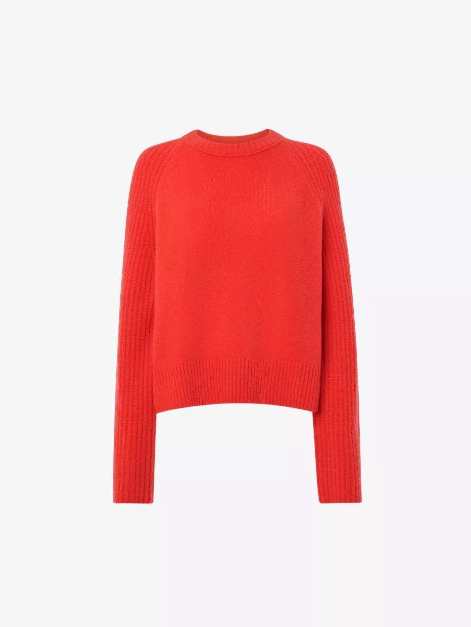 Anna ribbed-sleeve stretch-knit jumper | Selfridges