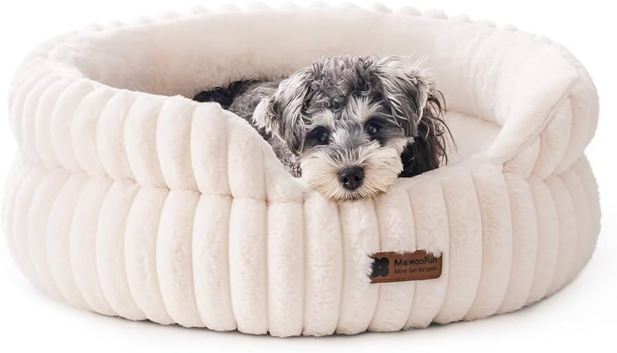 MEWOOFUN Washable Small Dog Bed, Cat Beds for Indoor Cats with Anti-Slip Bottom, Round Pet Bed fo... | Amazon (US)