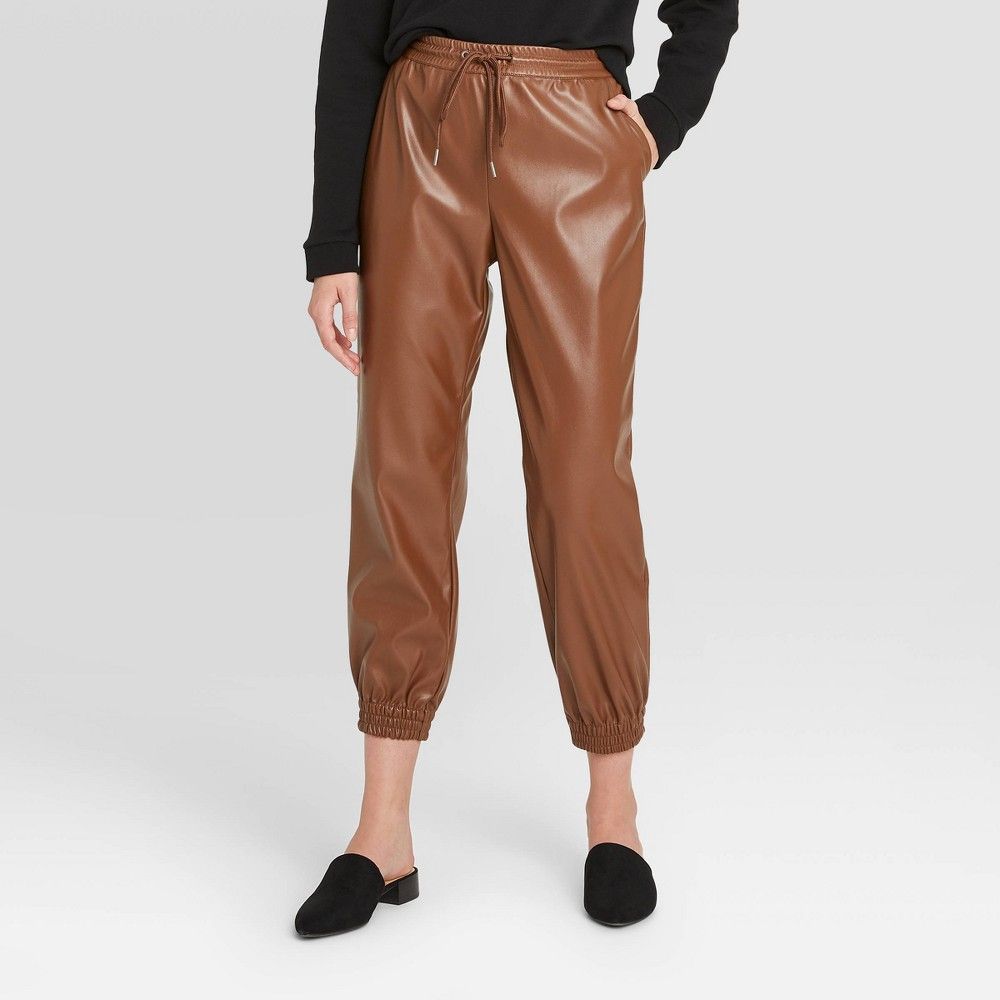 Women's High-Rise Ankle Length Jogger Pull-On Pants - A New Day Brown XS | Target