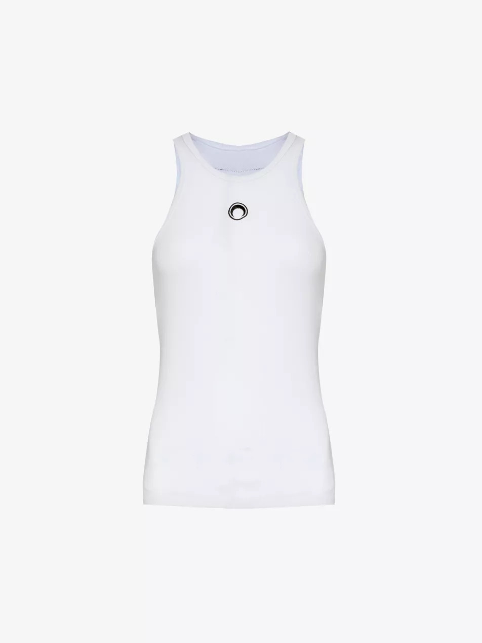 Embroidered-moon stretch-cotton tank top | Selfridges