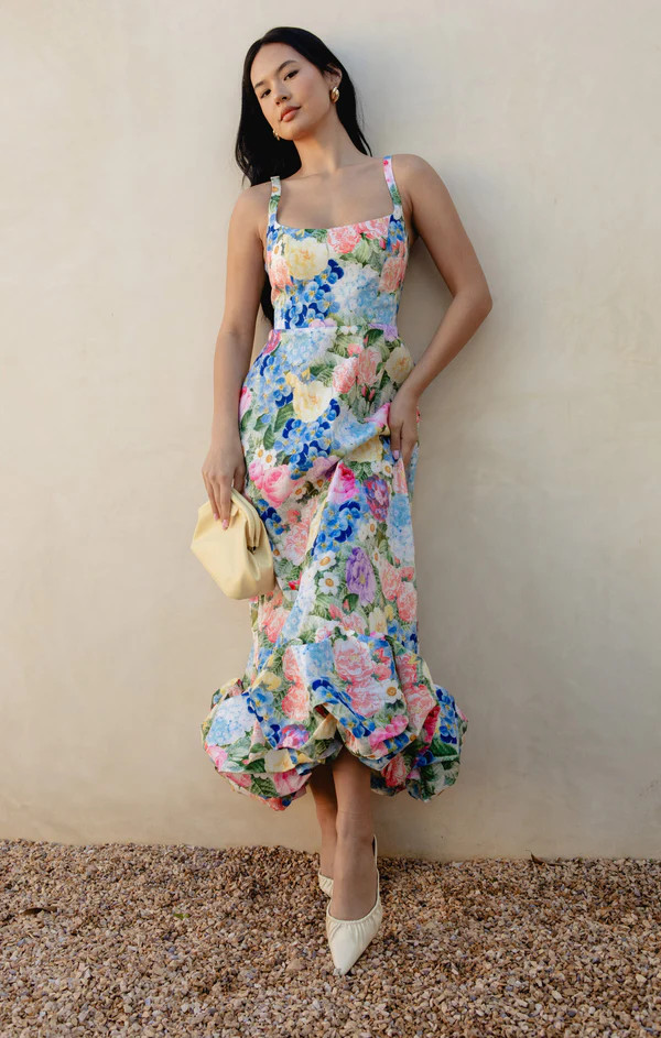 Rebecca Midi Dress ~ Flower Shop Taffeta | Show Me Your Mumu