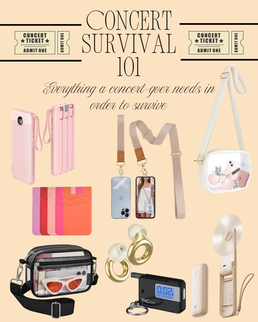 Concert Survival 101: Everything a concert-goer needs in order to survive.

#concertessentials #festivals

#LTKFindsUnder50 #LTKItBag #LTKActive