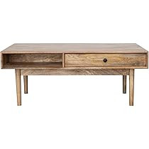 Bloomingville Mango Wood Two-Sided 2 Shelves and 3 Drawers Coffee Table, 39" L x 22" W x 16" H, Natu | Amazon (US)