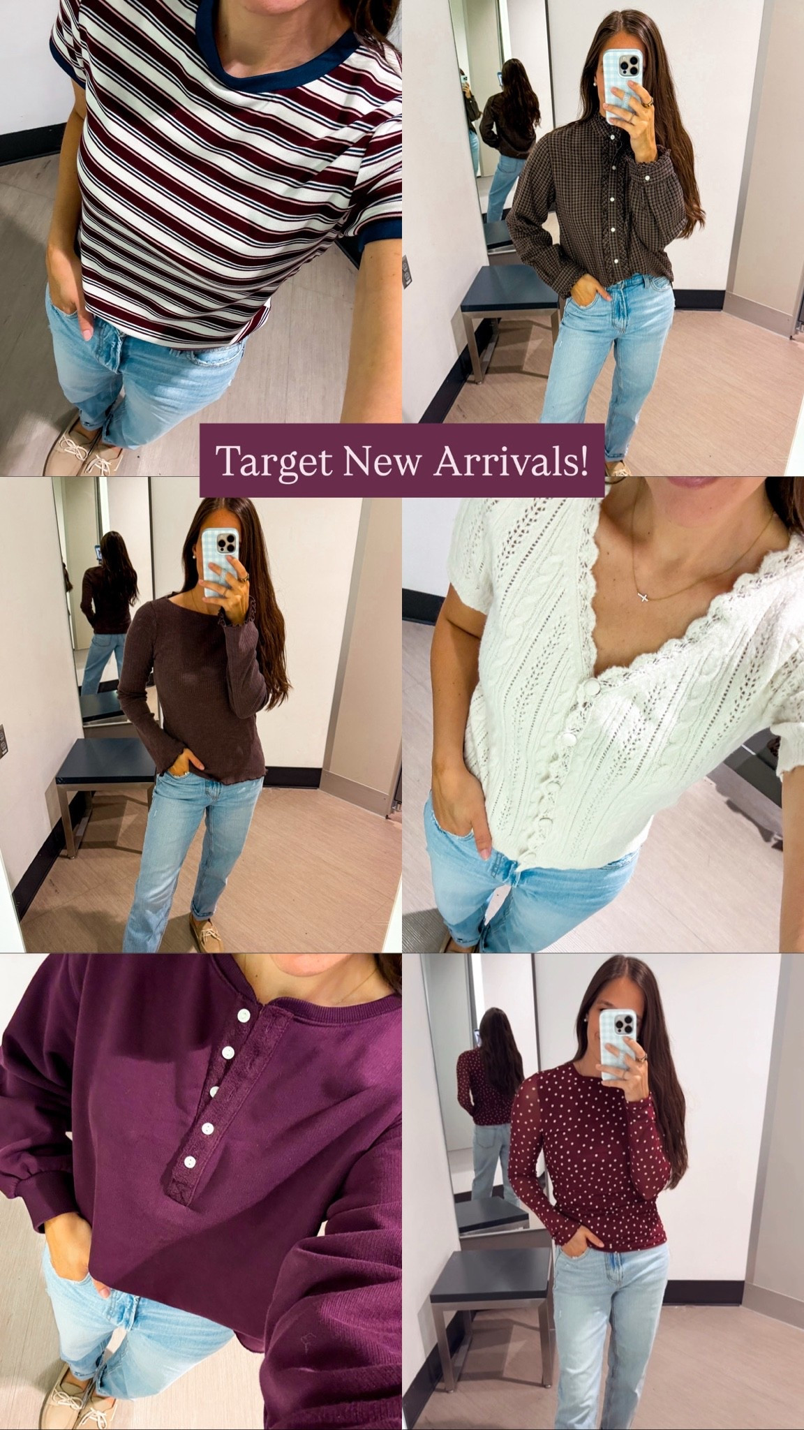 @Target  fall new arrivals! Wearing XS in all tops! Size small in striped tee. Denim linked similar, shoes tts

#LTKootd #LTKgrwm #LTKmomlife