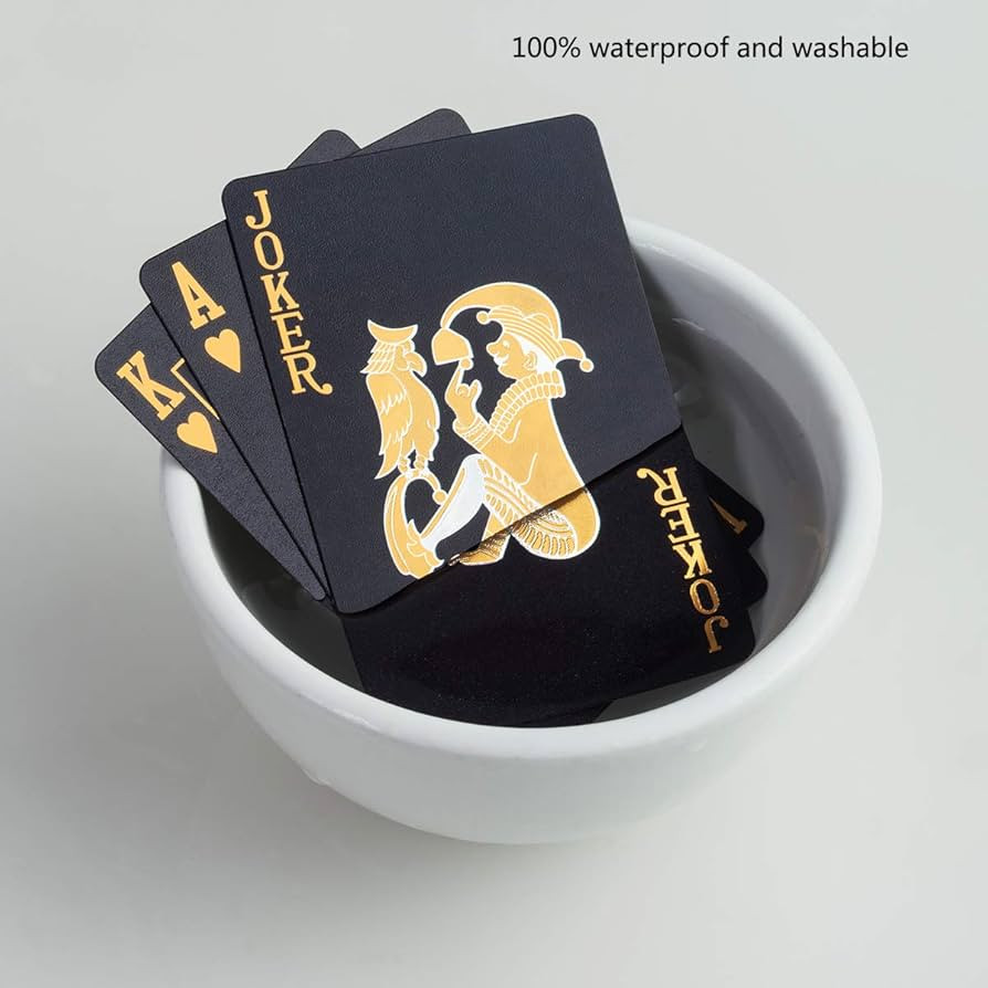 Waterproof Playing Cards, Plastic Playing Cards, Deck of Cards, Gift Poker (Black Diamond Cards) | Amazon (US)