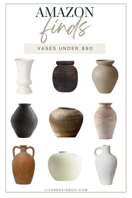 Amazon home decor. Amazon vase. Ceramic vase. Terracotta vase. wooden vase. White vase. Rustic vase. Aged. Jug. Pot vase. Black vase. Textured vase. Living room decor. home accents. 

#LTKhome #LTKfindsunder100 #LTKstyletip