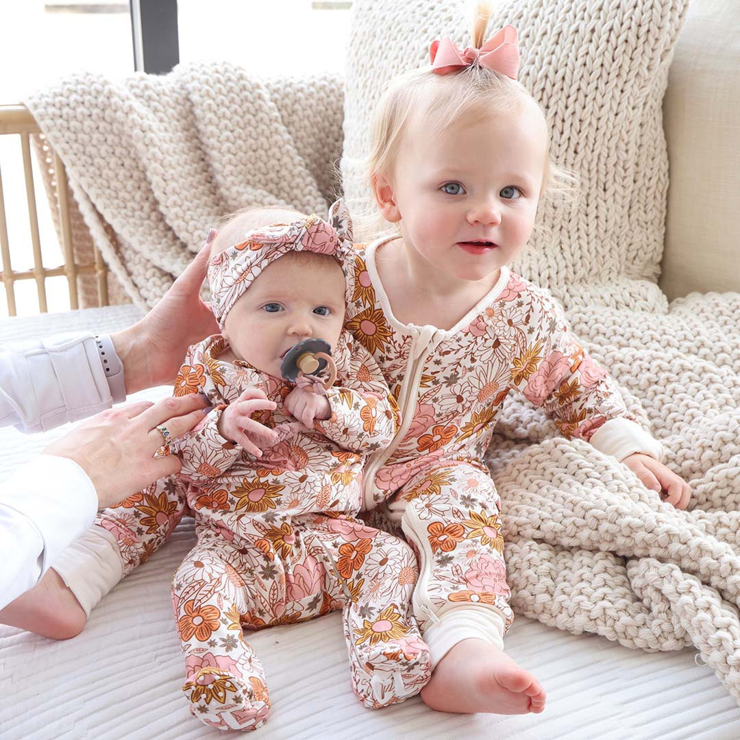 Boho Floral Zipper Footie | Caden Lane