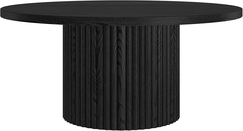 Henn&Hart 32" Modern Fluted Coffee Table, Natural Black | Amazon (US)