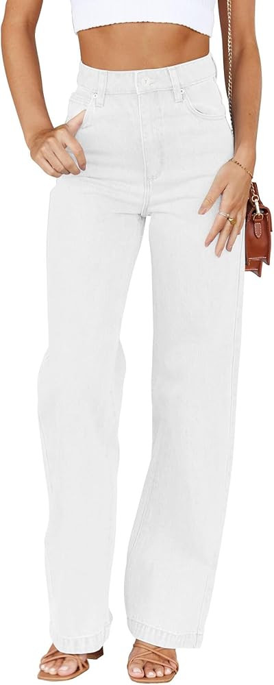 Cicy Bell Women's High Waisted Jeans Boyfriend Baggy Straight Leg Casual Denim Pants with Pockets | Amazon (US)