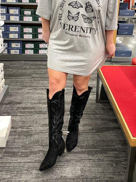Tried on the cutest western boots at target and I’m still drooling over them! Should I go back? Yes or absolutely yes? 

They also come in wide!

#targetboots #targetshoes #westernboots #suedeboots

#LTKshoecrush #LTKunder50 #LTKmidsize