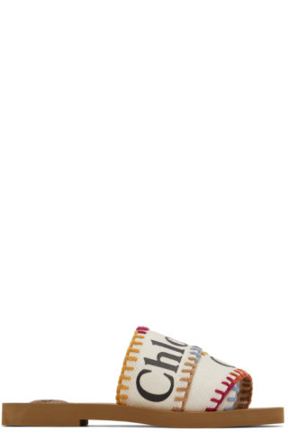 Chloé
                 
                White Woody Slides
                
                    ... | SSENSE