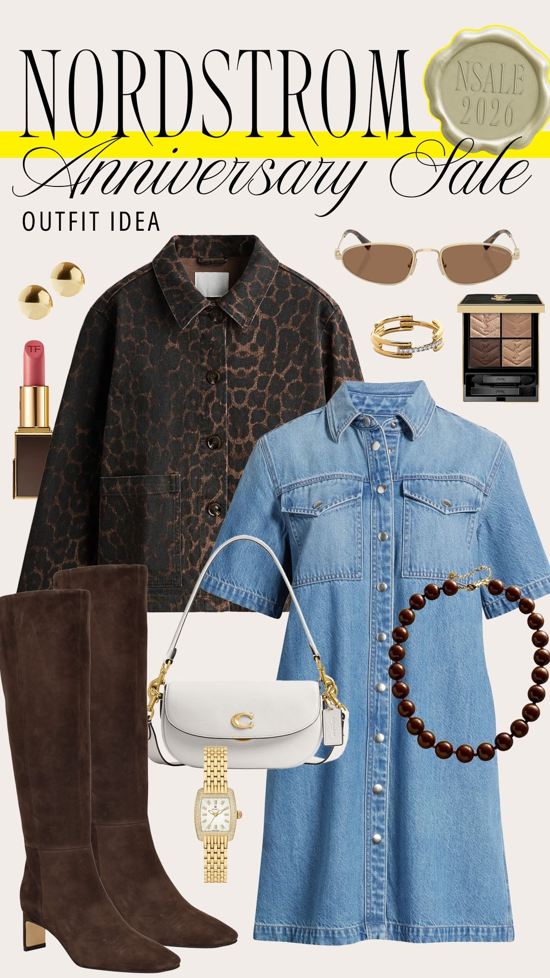NSALE outfit idea. Nordstrom anniversary sale. NSALE picks. Anniversary sale OOTD. Brown suede boots. NSALE leopard jacket. NSALE denim dress.

#LTKootd #LTKSeasonal #LTKSaleAlert