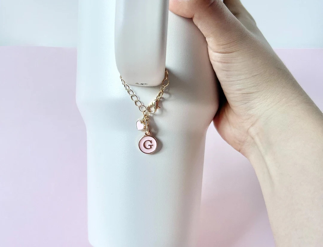 Valentine Stanley Cup charm heart custom initial charm for Stanley Tumbler Custom Charm Love Acce... | Etsy (US)
