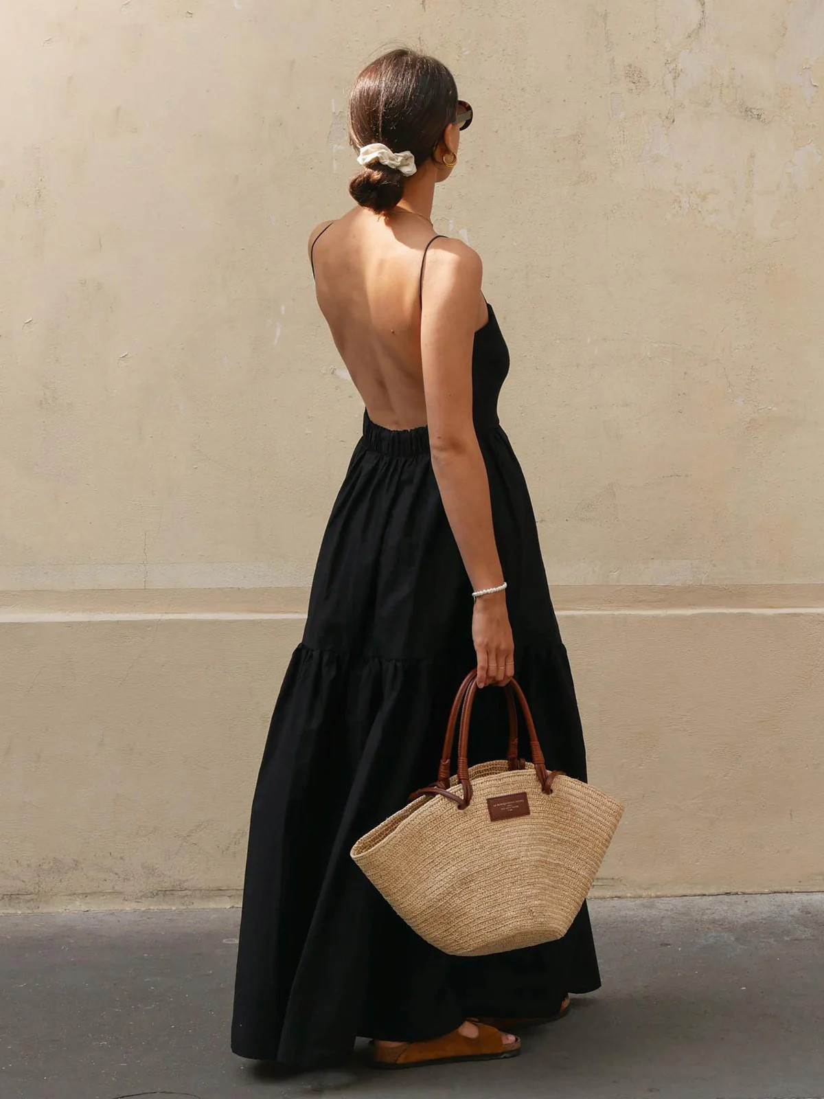 Solid Backless Long Dress | Commense