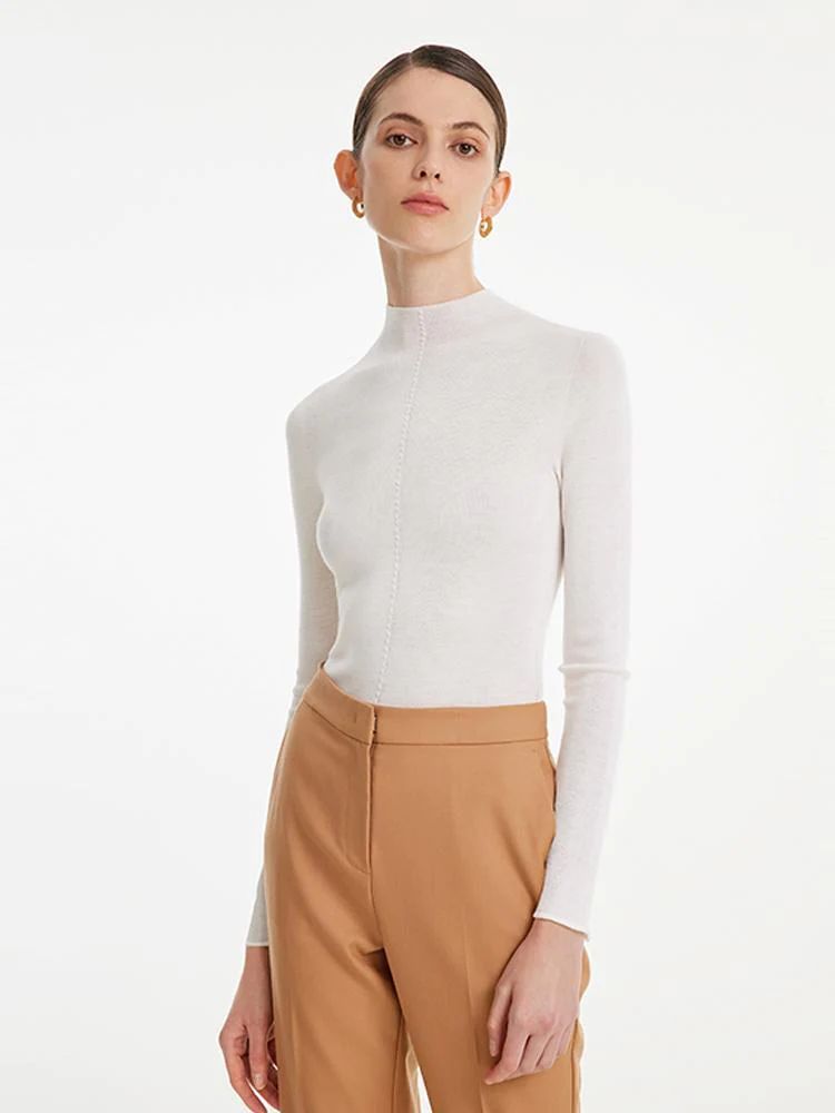 Seamless Woolen Turtleneck Women Sweater | GOELIA