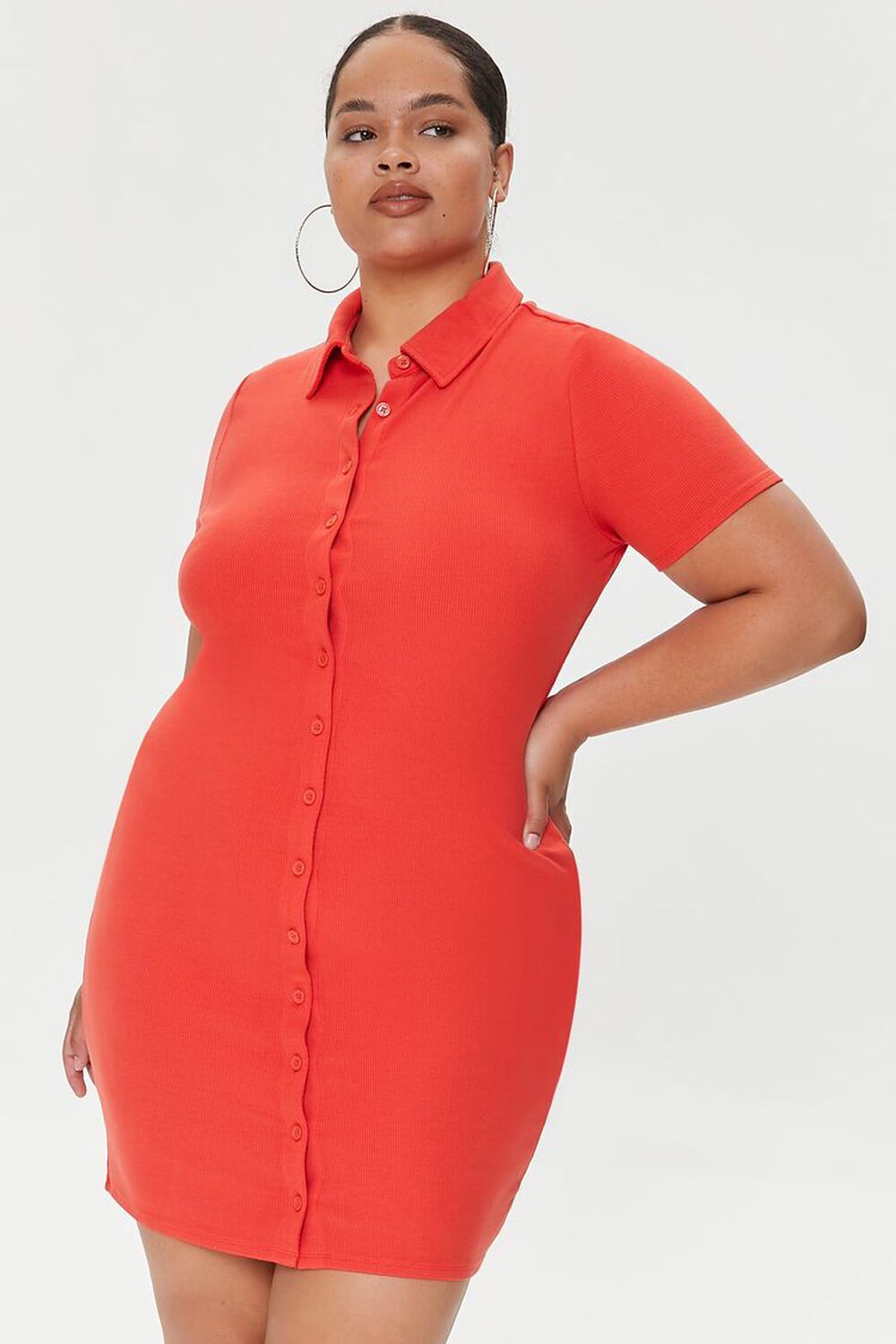 Plus Size Ribbed Shirt Dress | Forever 21 | Forever 21 (US)