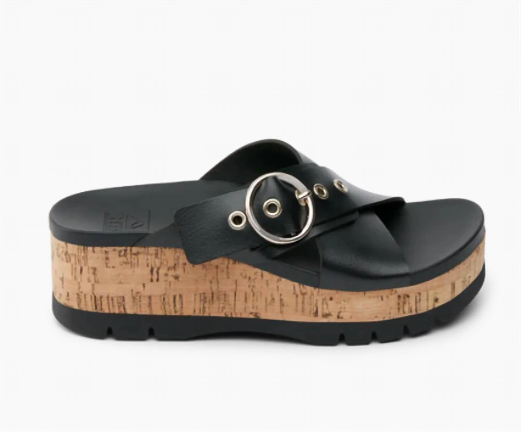 Women's Vista Higher Gia Sandal In Black Cork | Shop Simon