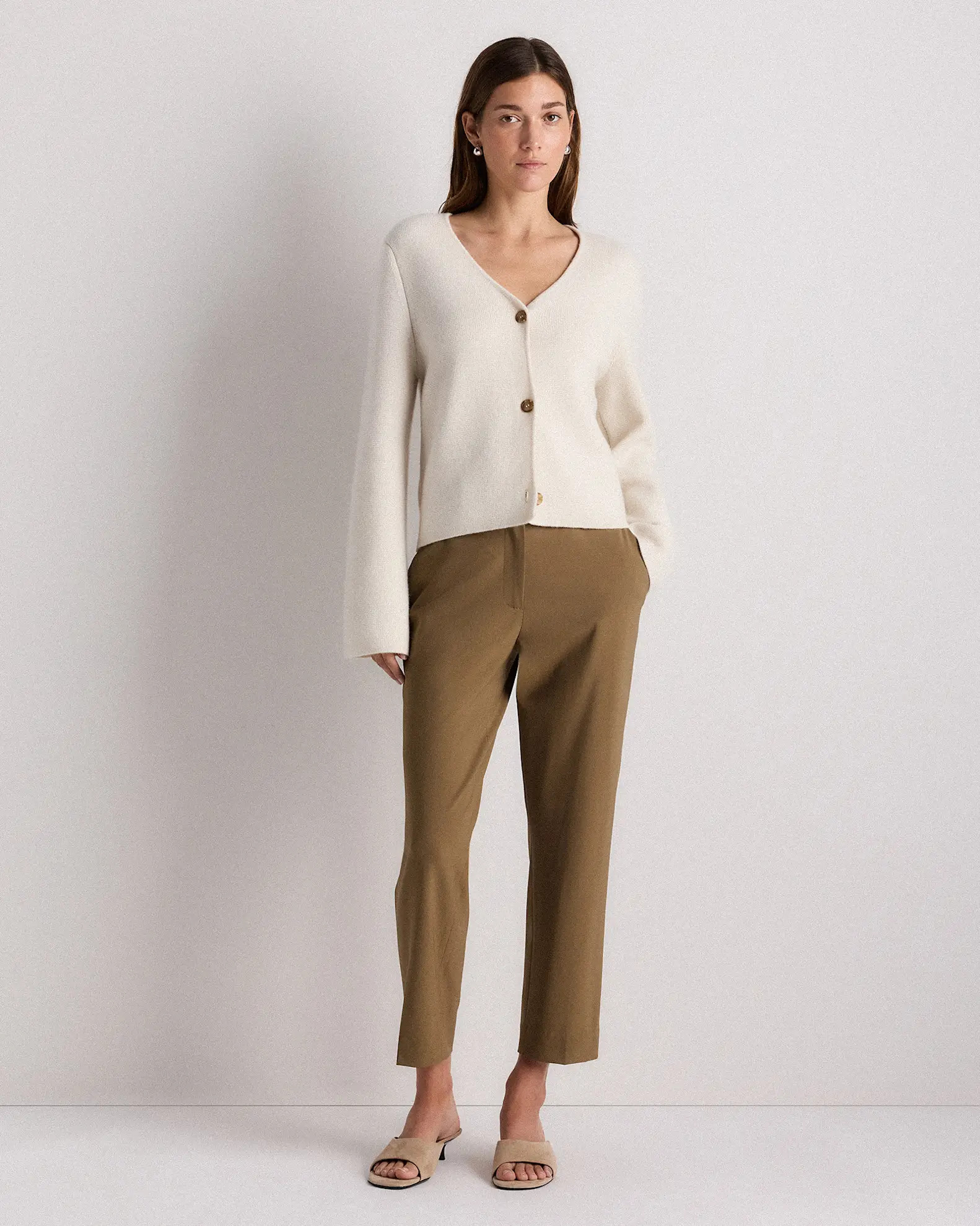 Mongolian Cashmere Structured V-Neck Cardigan | Quince