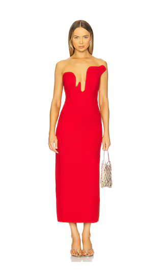 Rosalyn Midi Dress in Fire Red | Revolve Clothing (Global)