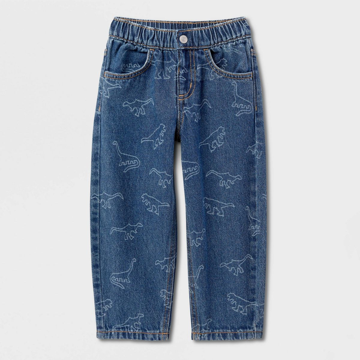 Toddler Boys' Dino Denim Pants - Cat & Jack™ Medium Wash 12M | Target