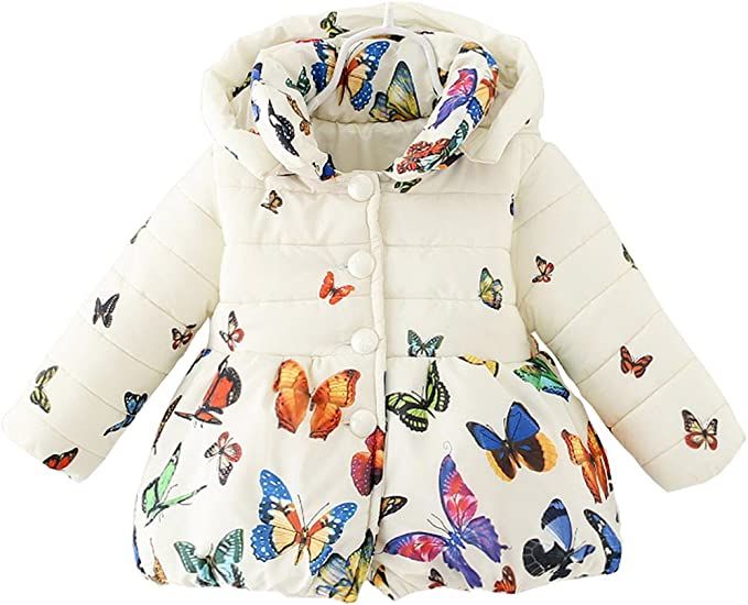 Baby Girls Winter Autumn Warm Butterfly Little Kids Toddler Jacket Coat | Amazon (US)