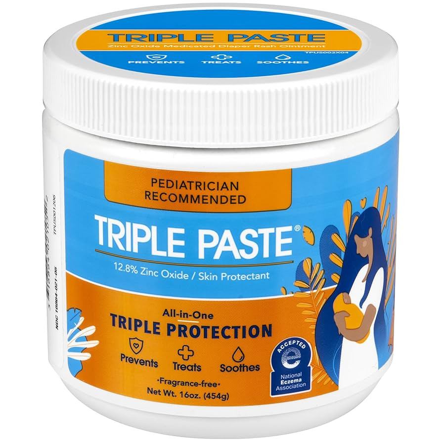 Triple Paste Diaper Rash Cream for Baby - 16 Oz Tub - Zinc Oxide Ointment Treats, Soothes and Pre... | Amazon (US)