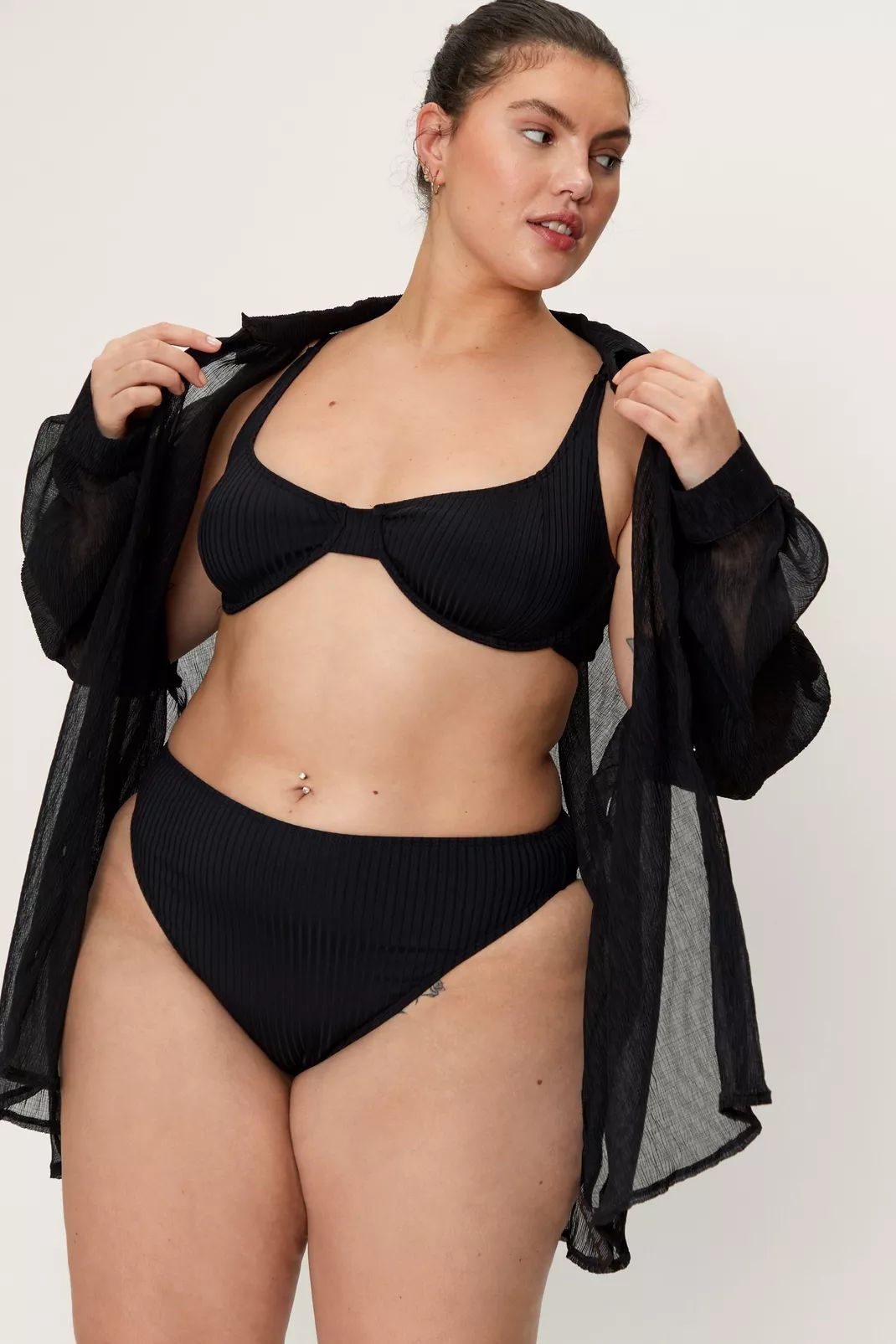 Plus Recycled Rib Underwire Bikini Set | Nasty Gal (US)