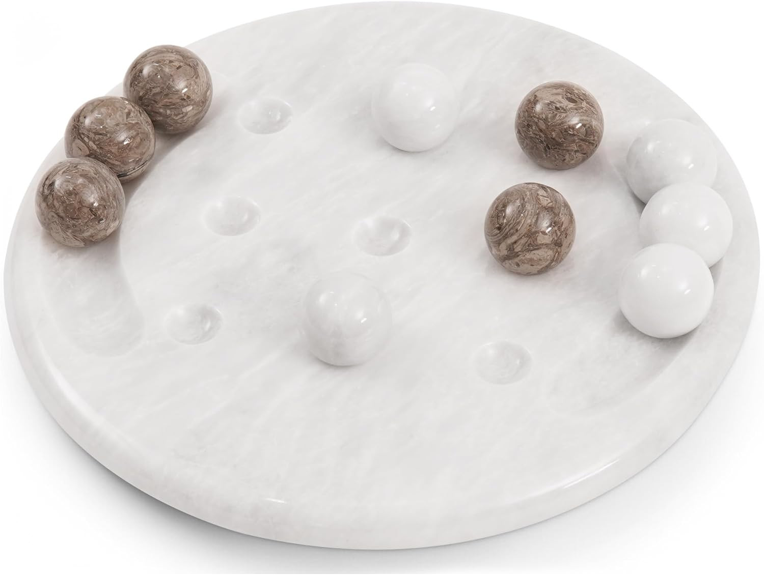 Radicaln Marble Tic Tac Toe Game 10" Inch White & Oceanic Handmade Decorative Marble Game Set Far... | Amazon (US)