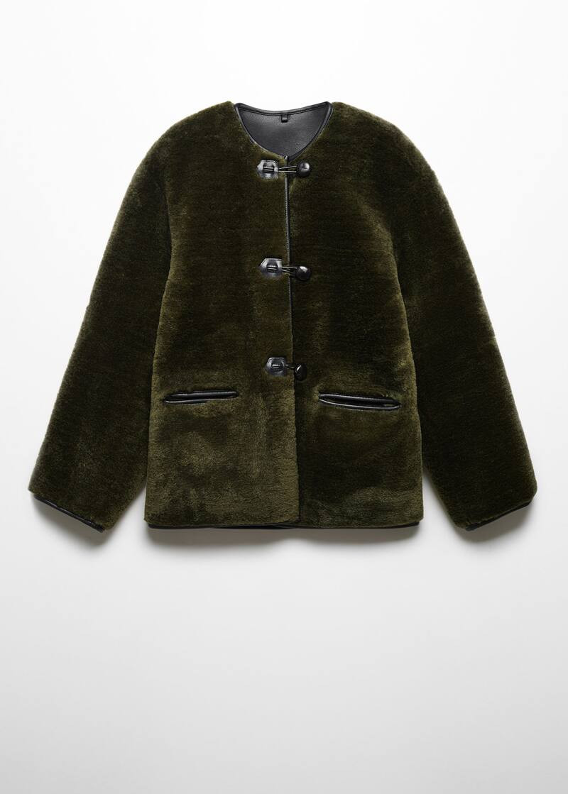 Fur-effect coat with appliqués -  Women | Mango USA | MANGO (US)