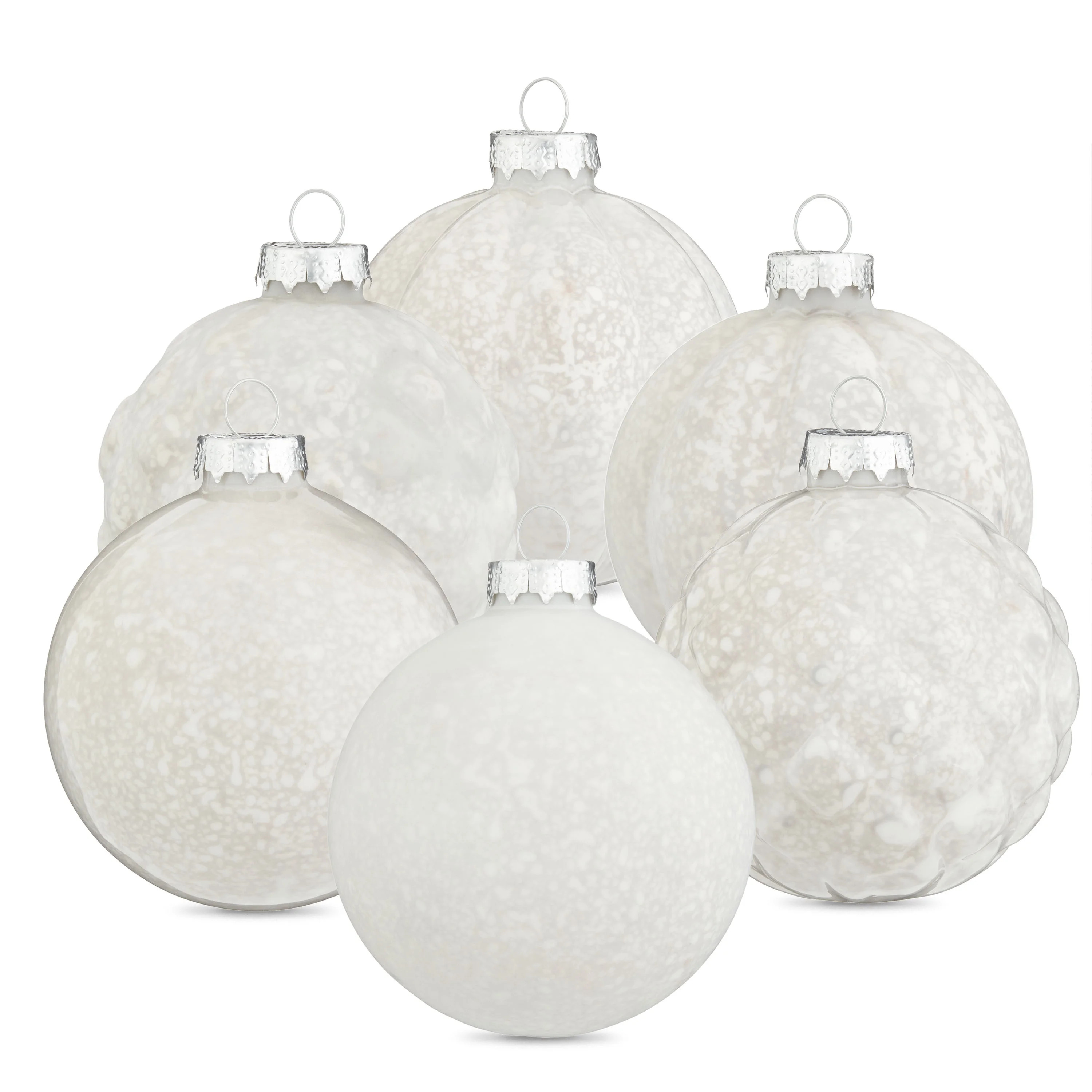 Holiday Time Vintage-Inspired White Glass Christmas Ornaments, 9 Count - Walmart.com | Walmart (US)