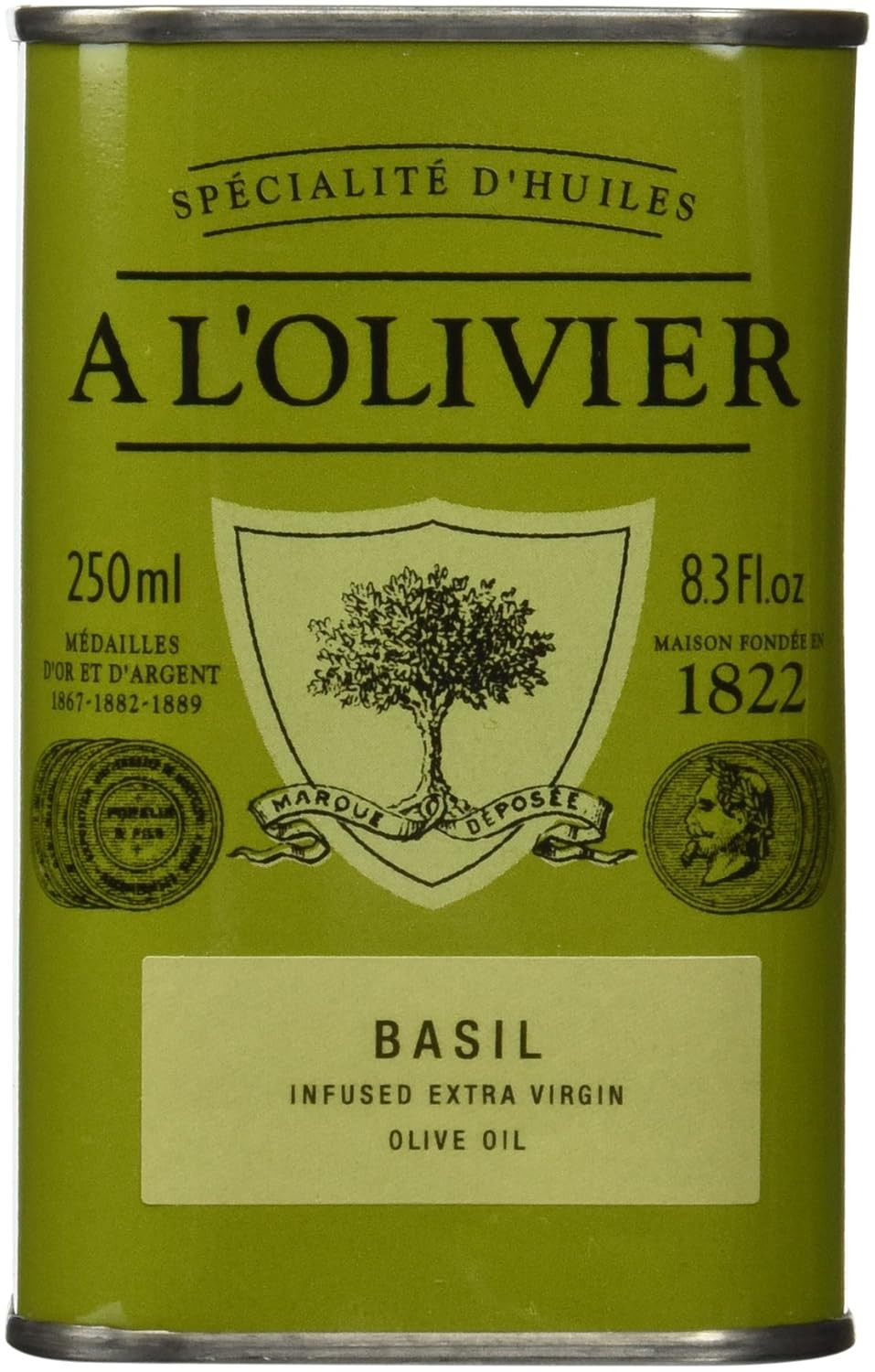 A L'Olivier Olive Oil Infused with Basil, 8.3 Ounce Tin | Amazon (US)