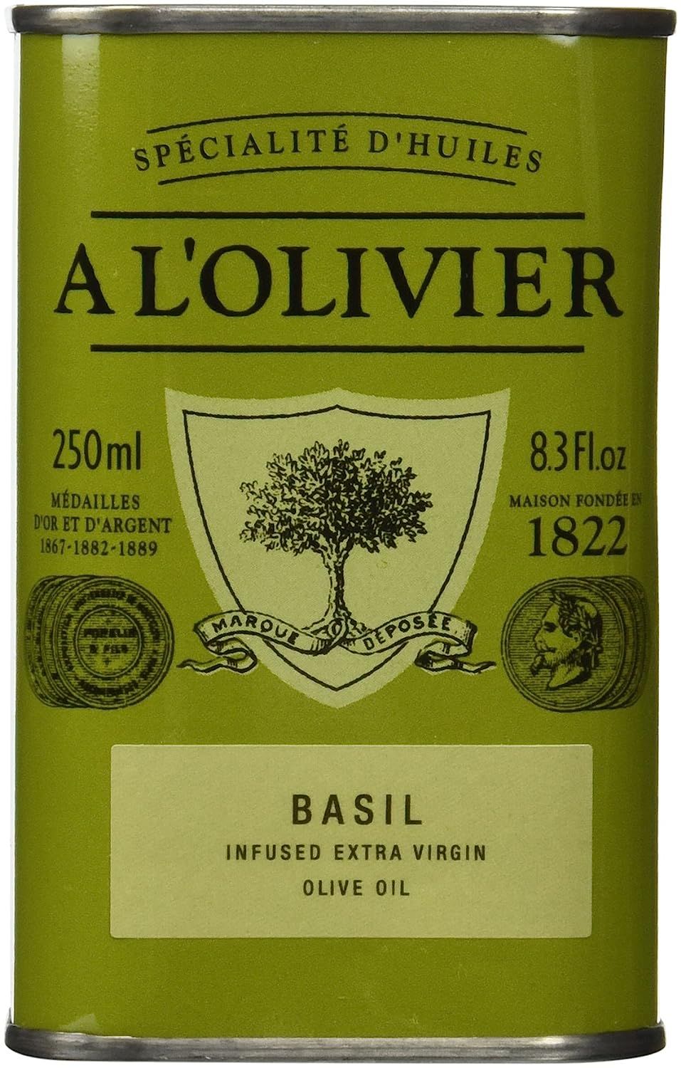 A L'Olivier Olive Oil Infused with Basil, 8.3 Ounce Tin | Amazon (US)