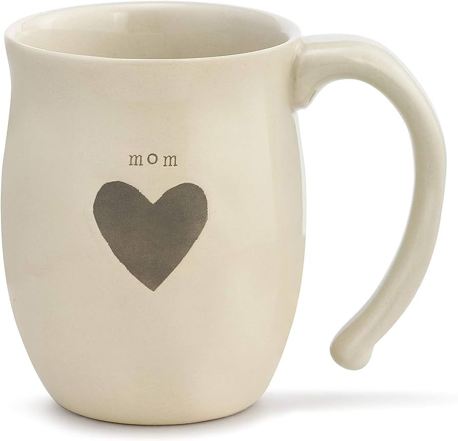 DEMDACO Mom Heart Cream Inspirational 16 ounce Ceramic Stoneware Coffee Mug | Amazon (US)