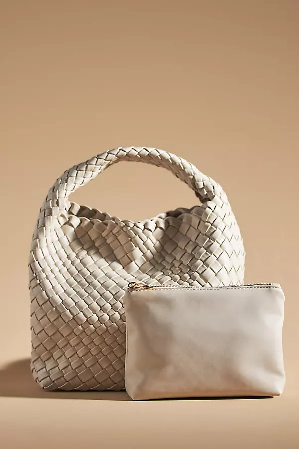Mini Woven Faux Leather Tote | Anthropologie (US)