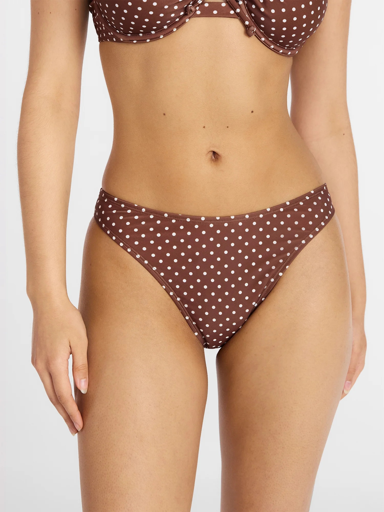 No Boundaries High Cut Polka Dot Bikini Bottoms, Women's XXS-XXL | Walmart (US)