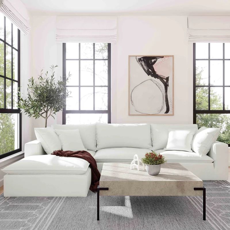 Grace-Louise 119.7" Wide Reversible Modular Sofa & Chaise with Ottoman | Wayfair North America
