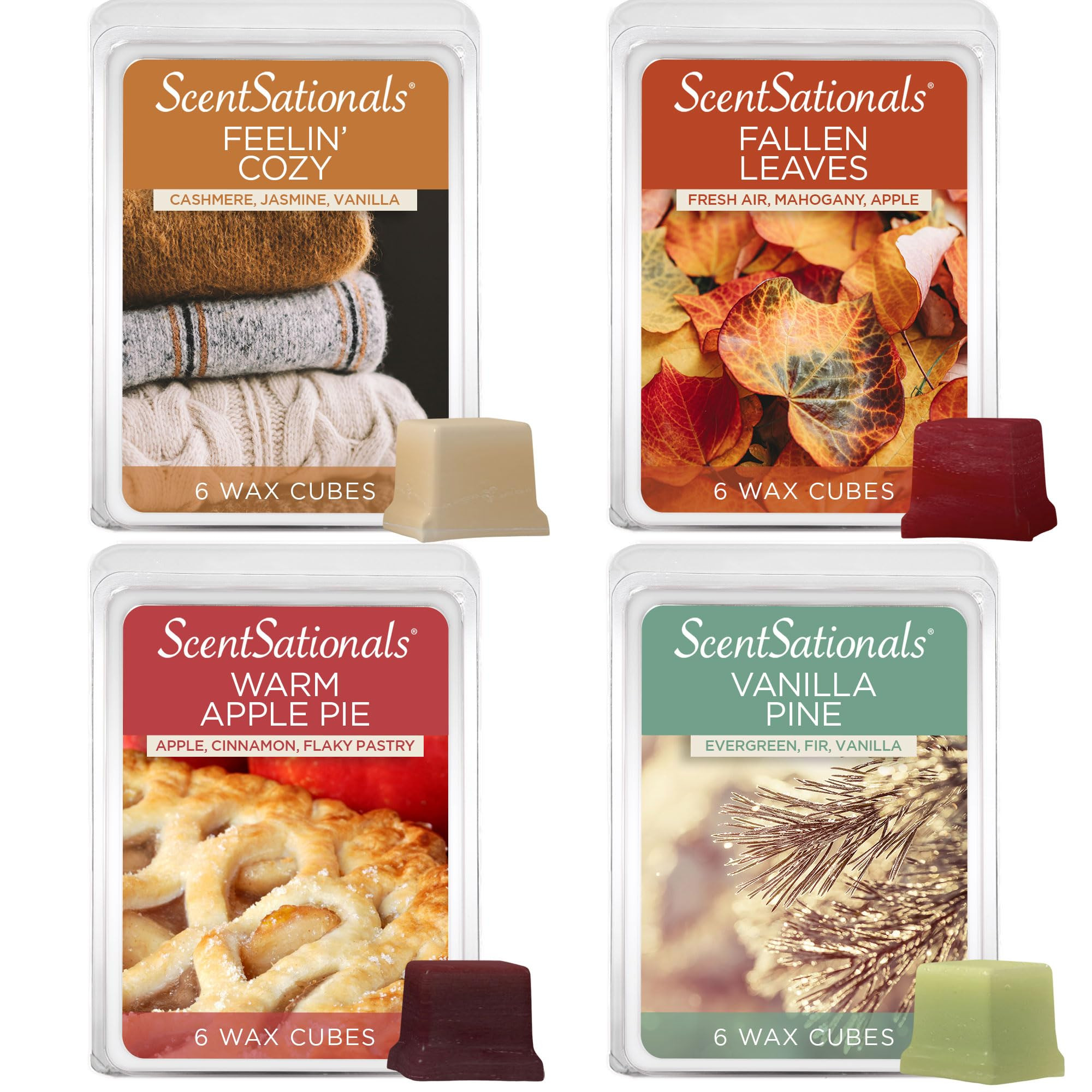 Scentsationals Wax Melts Cozy Core - Harvest Home 4-Pack – Long Lasting Wax Cubes with Strong S... | Amazon (US)