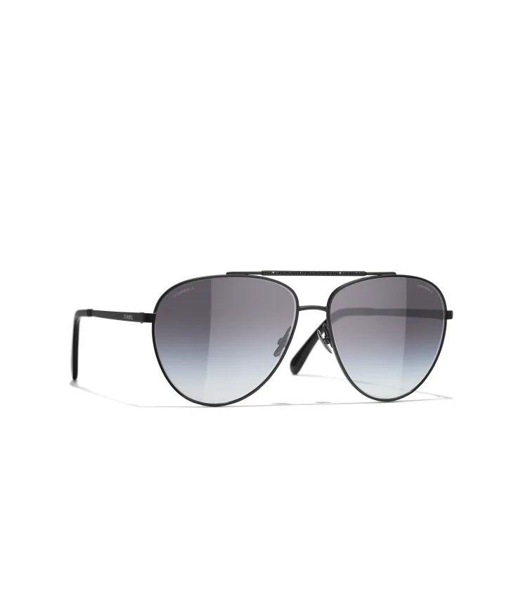 Sunglasses: Pilot Sunglasses, metal & strass — Fashion | CHANEL | Chanel, Inc. (US)