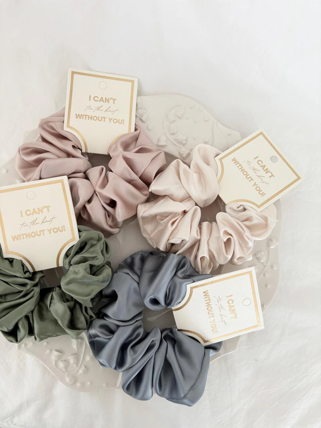 Satin Bridesmaid Proposal Scrunchie: Elegant Hair Tie Gift - Etsy | Etsy (US)