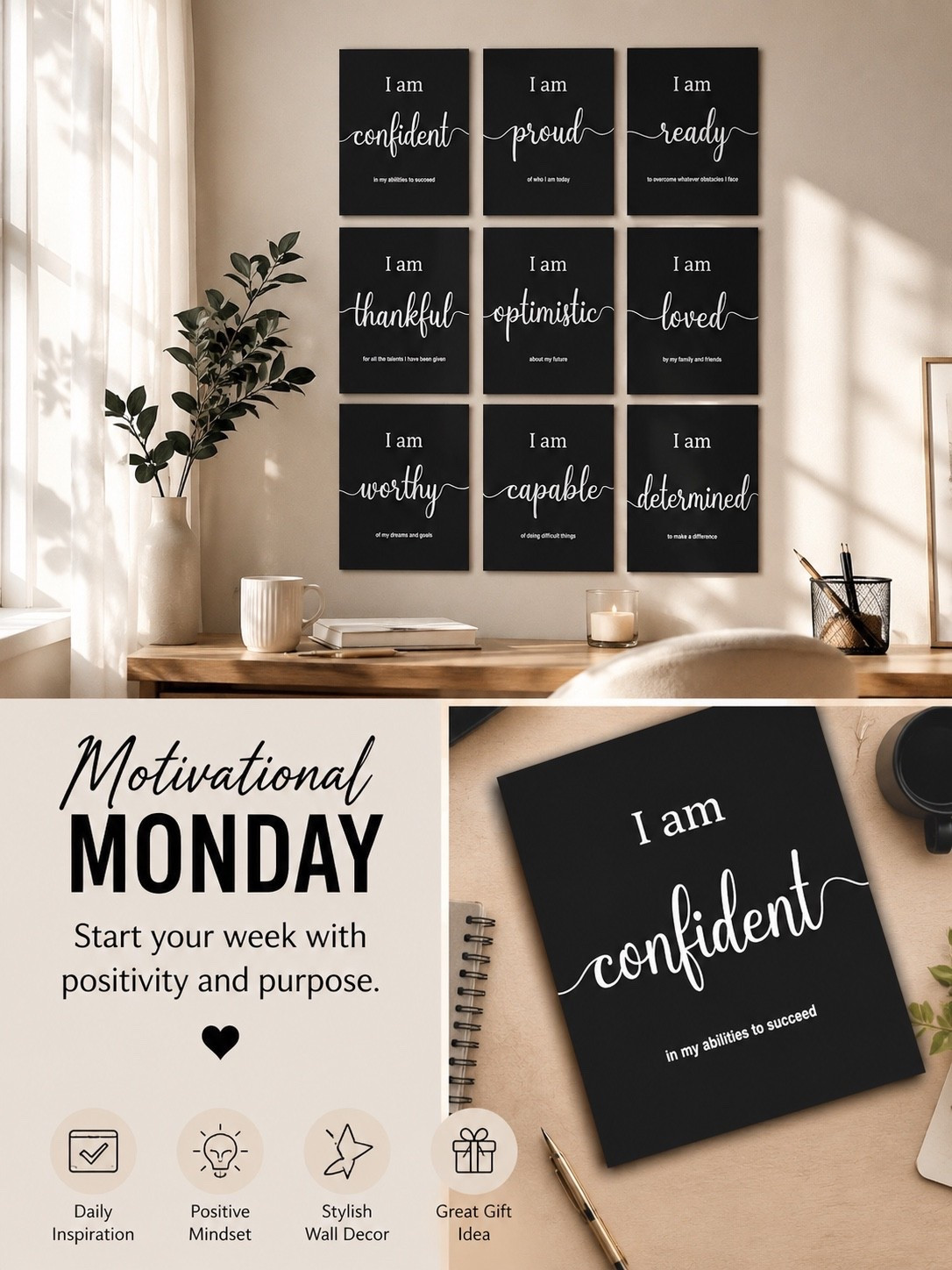 MONDAY RESET ✨

If you’ve been needing a little reminder lately… this is it. 🤍
You are capable. You are worthy. You are ready for whatever this week brings.

These affirmation prints are the easiest way to turn your space into a daily dose of motivation — whether it’s your office, bedroom, classroom, or workout corner. Simple, modern, and such a good mood boost every time you walk by. 🖤

Because sometimes the words we need most are the ones we should see every day.

Perfect for:
✨ Home office refresh
✨ Dorm or apartment decor
✨ Teacher/classroom inspiration
✨ Thoughtful gift idea

Tap the link before they’re gone & start your week with a positive mindset. 🛍️🤍

#MotivationalMonday #HomeDecorFinds #AmazonFinds #PositiveMindset #OfficeDecor #Affirmations #LTKHome #WallDecor #SelfLove #DailyMotivation

#LTKHome #LTKselfcare